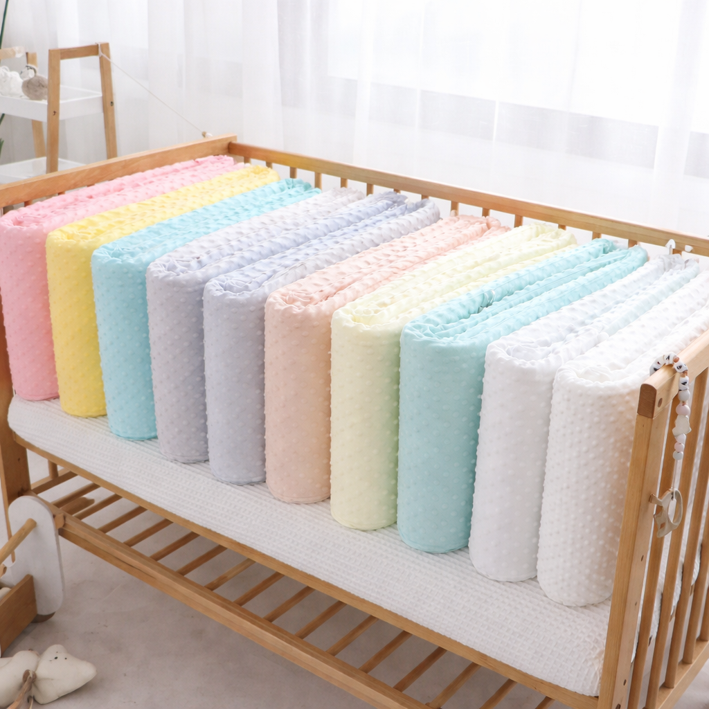 Baby Bubble CozyGuard™ premium baby crib cushion with soft, padded fabric and breathable design for a comfortable nursery space.