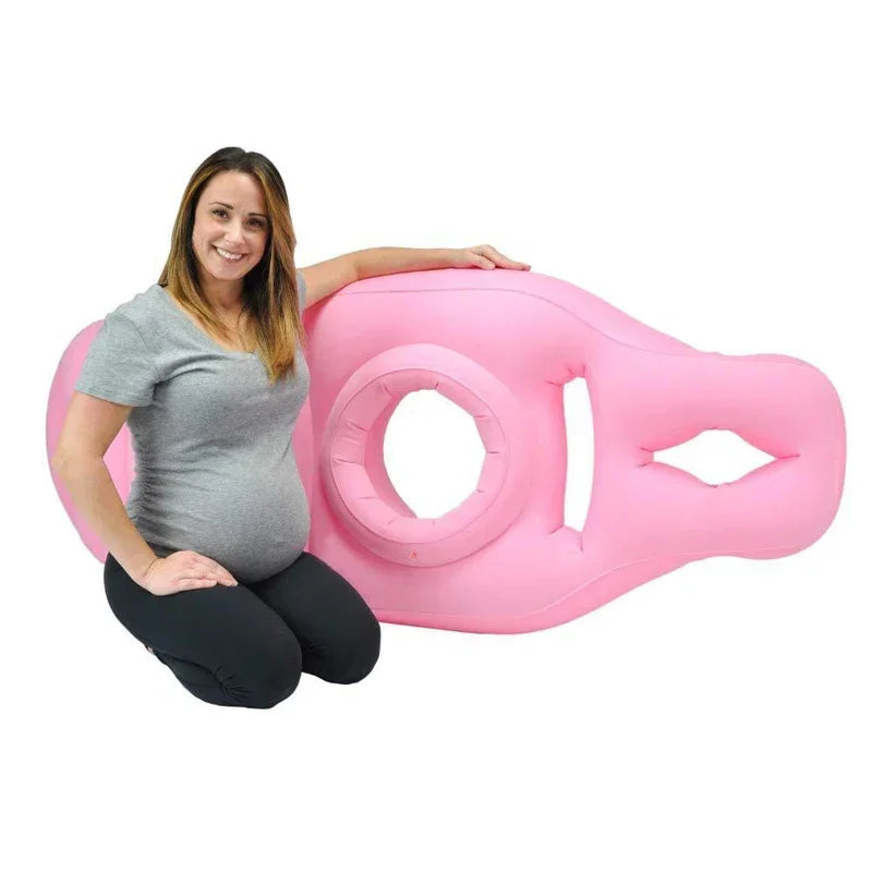 Inflatable pregnancy body pillow from Baby Bubble designed for side sleeping support and comfort during pregnancy.