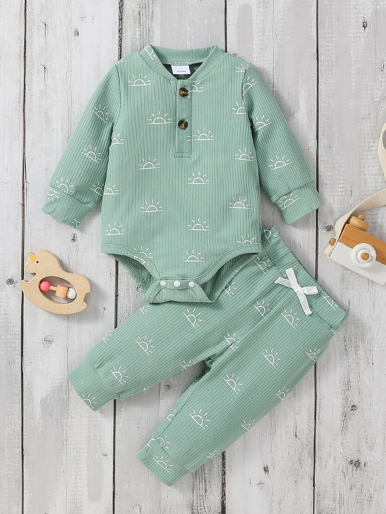 Baby Boy outfit by Baby Bubble featuring a cute jumpsuit and matching pants in soft fabric, perfect for everyday wear.