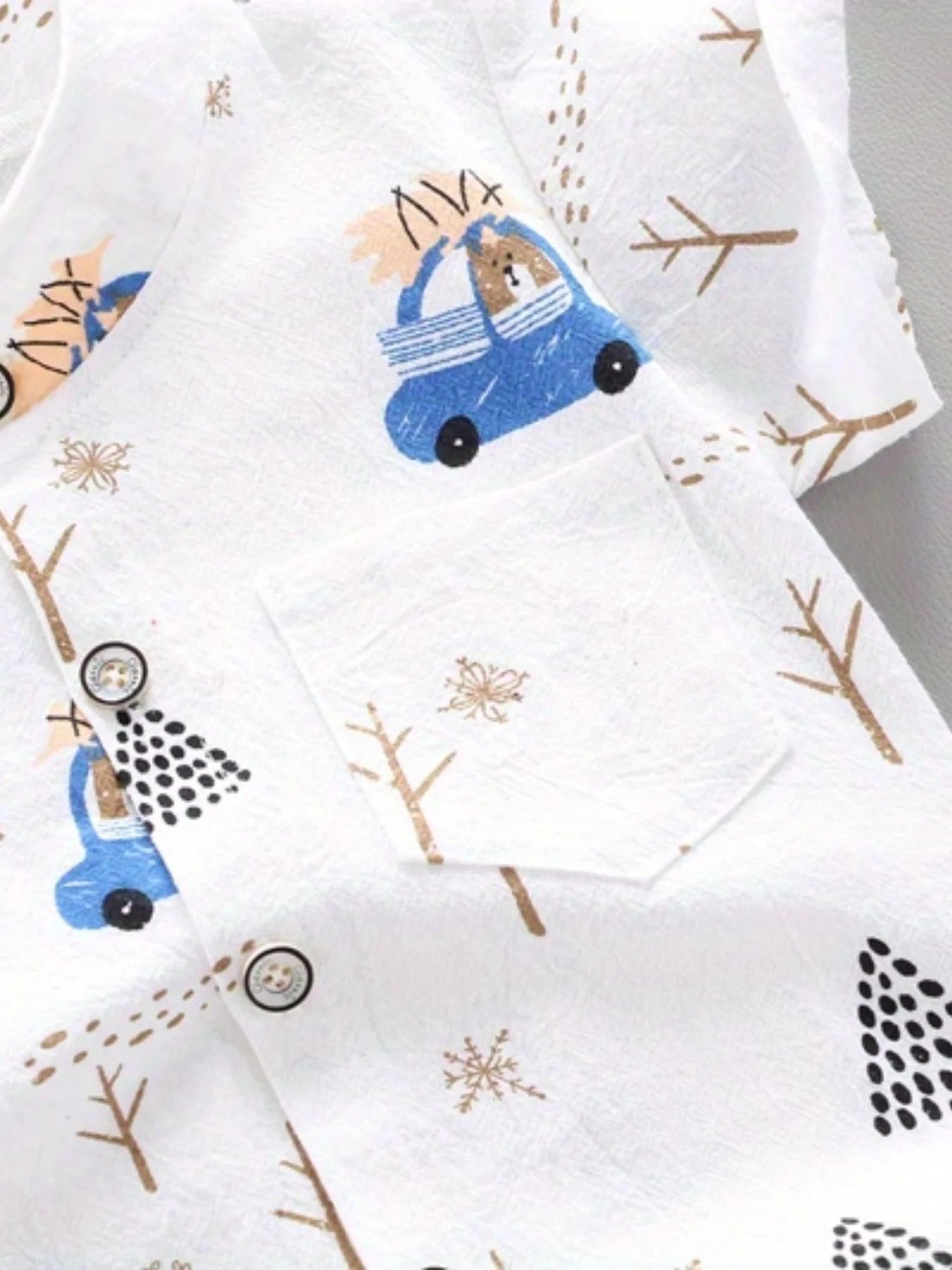 Baby Bubble infant summer bear print 2-piece clothing set for toddlers, featuring lightweight fabric and playful bear design.