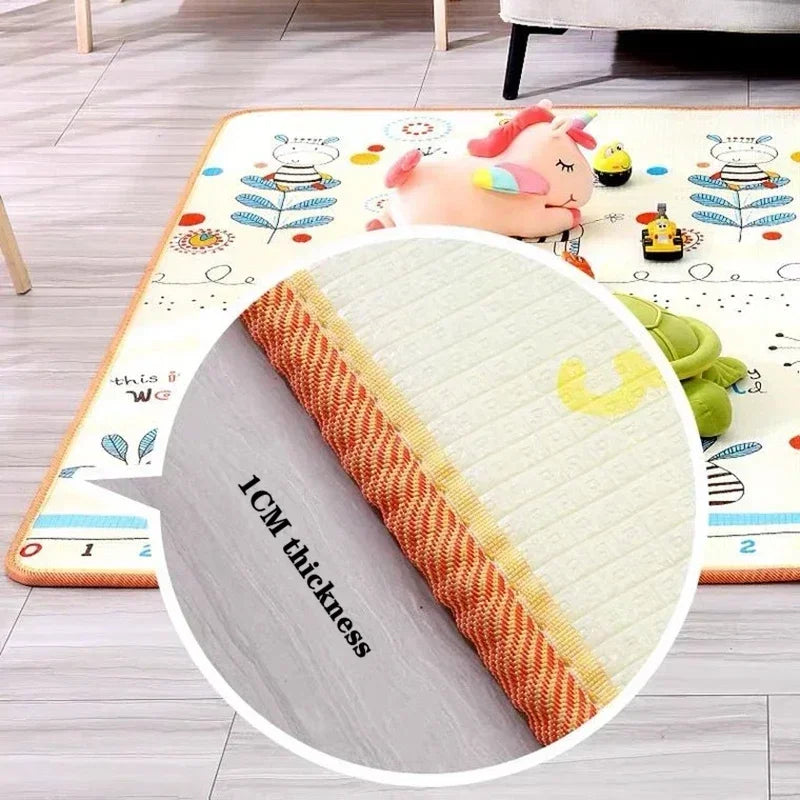 Baby Bubble baby crawling play mat made of non-toxic EPE foam, soft safety rug with colorful, textured surface for infants.