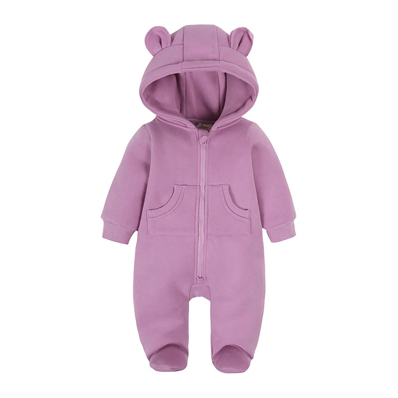 Baby Bubble Bear onesie, adorable winter pajamas for infants, featuring soft fabric and cute bear design.