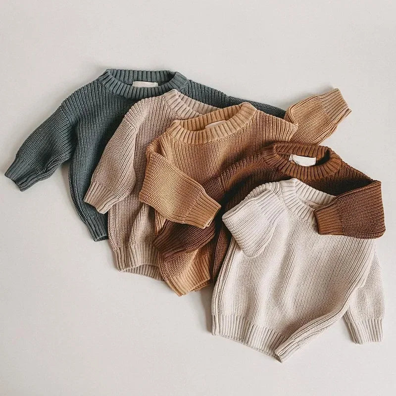 Baby Bubble CLO baby knit pullover sweater featuring soft, cozy knit fabric for infants, in gentle pastel color.