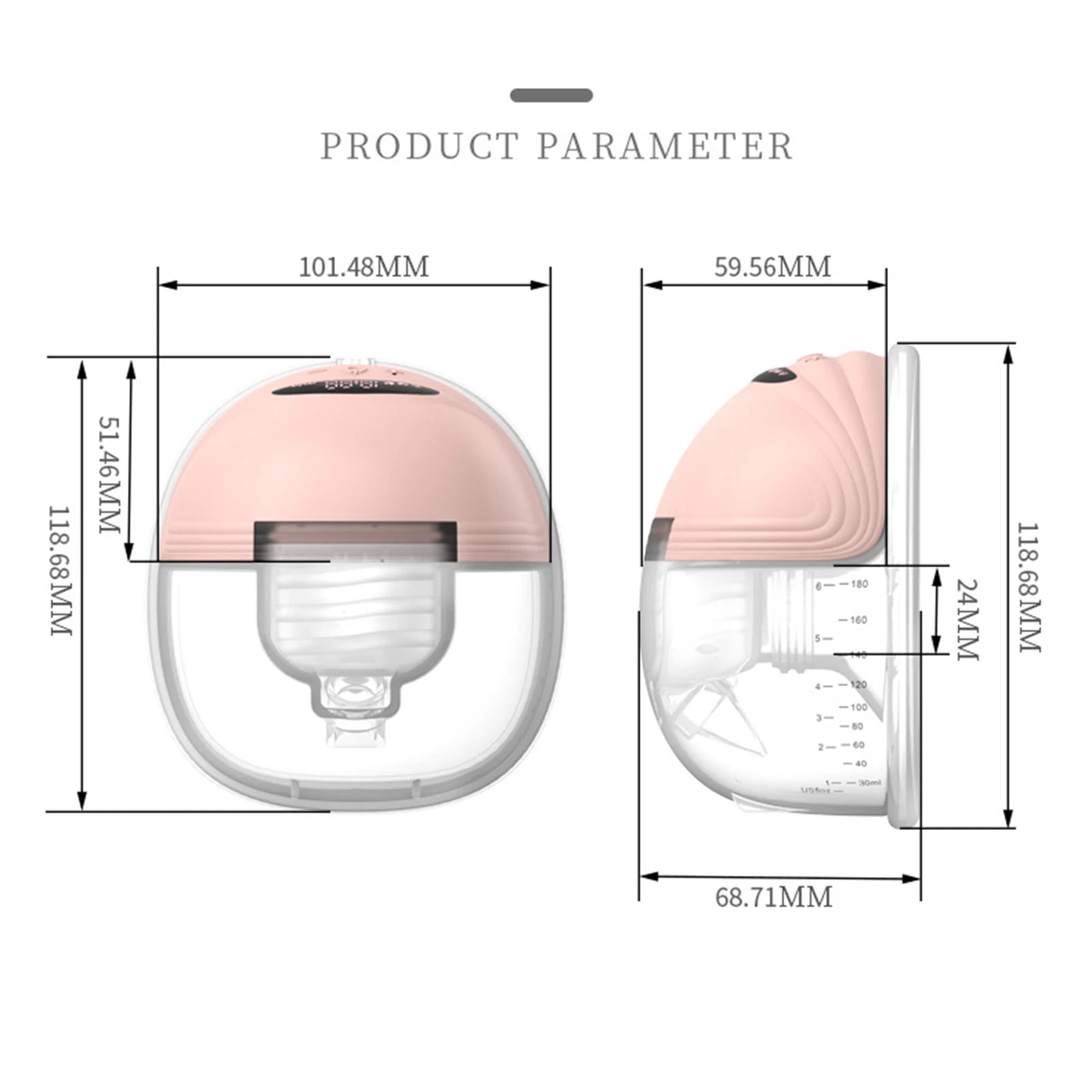 Baby Bubble wearable breast pump, silent electric portable device shown in a close-up image, designed for discreet pumping.