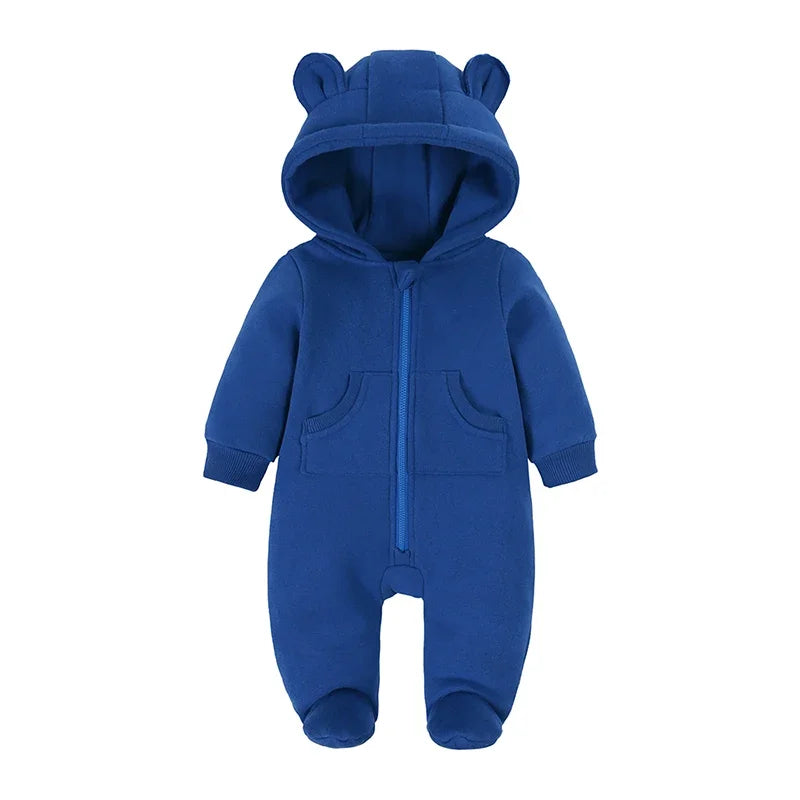 Baby Bubble Bear onesie, adorable winter pajamas for infants, featuring soft fabric and a cute bear design.