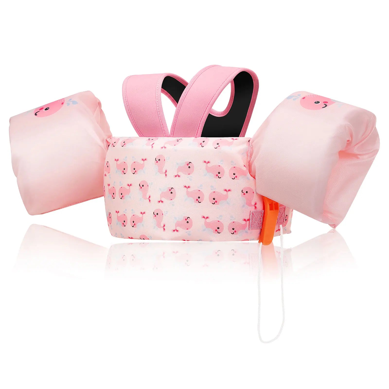 Baby Bubble kids safety life vest with foam arm floats and safety whistle, designed for swimming and water safety.