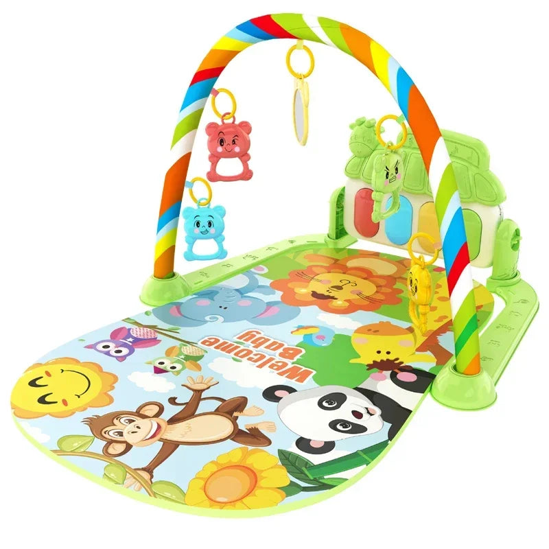 Baby Bubble baby piano gym play mat with colorful musical and crawl activity toys for infants to kick and explore.