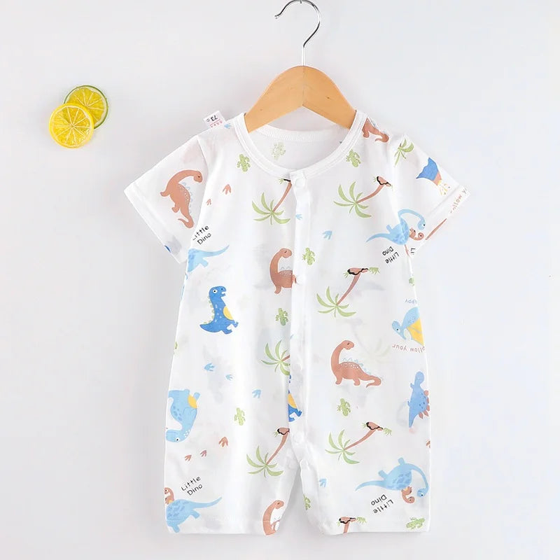 Baby Bubble cotton newborn baby bodysuit, short sleeve romper for boys and girls, summer sleepwear for infants and toddlers.