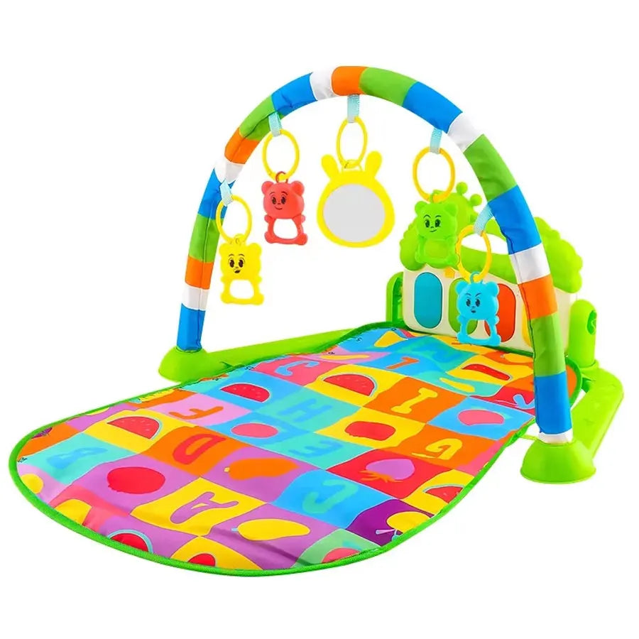 Baby Bubble Baby Piano Gym Play Mat with musical crawl and kick activity, colorful soft mat for infants to play and develop motor skills.