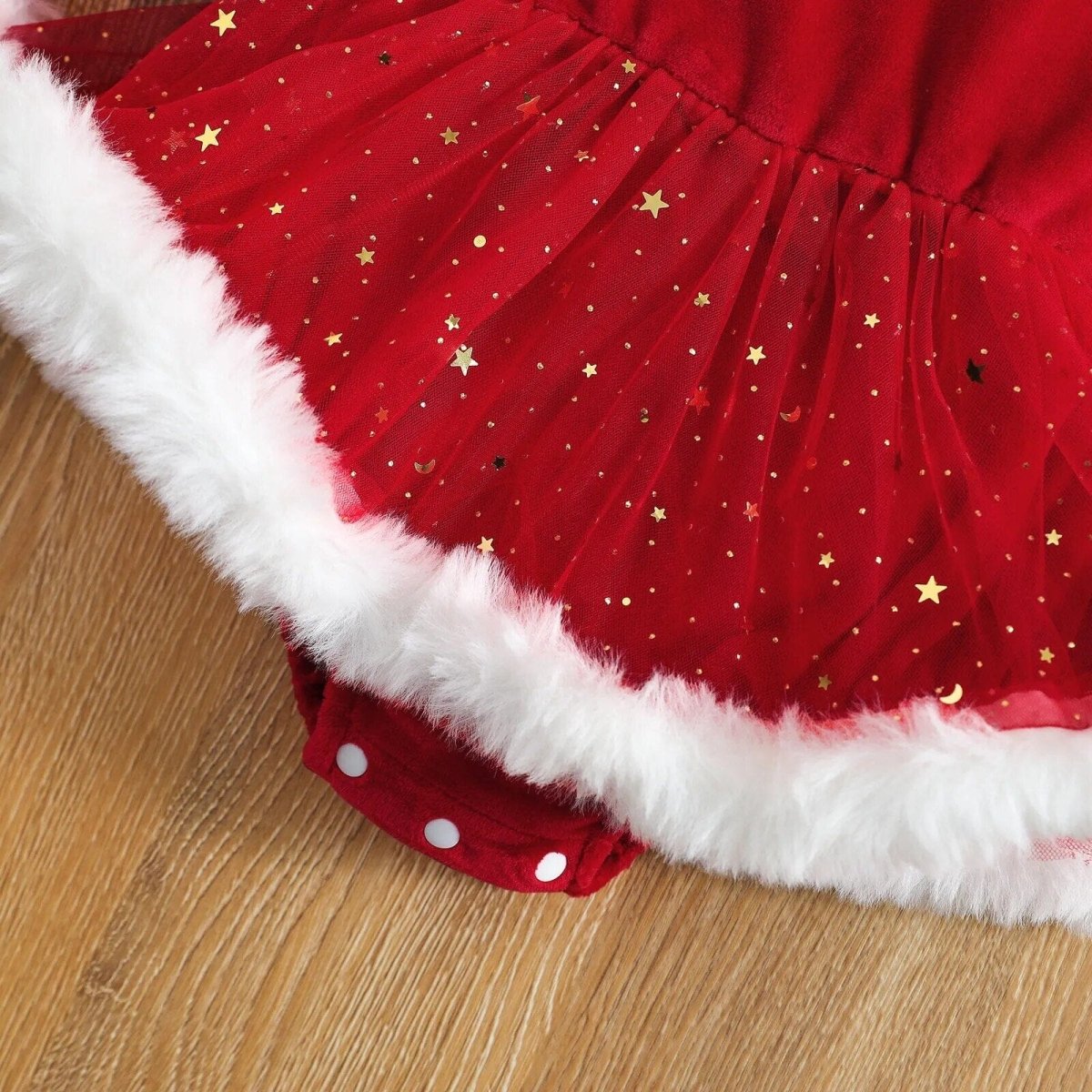 Baby Christmas Velvet Ruffle Romper - Baby Bubble Store