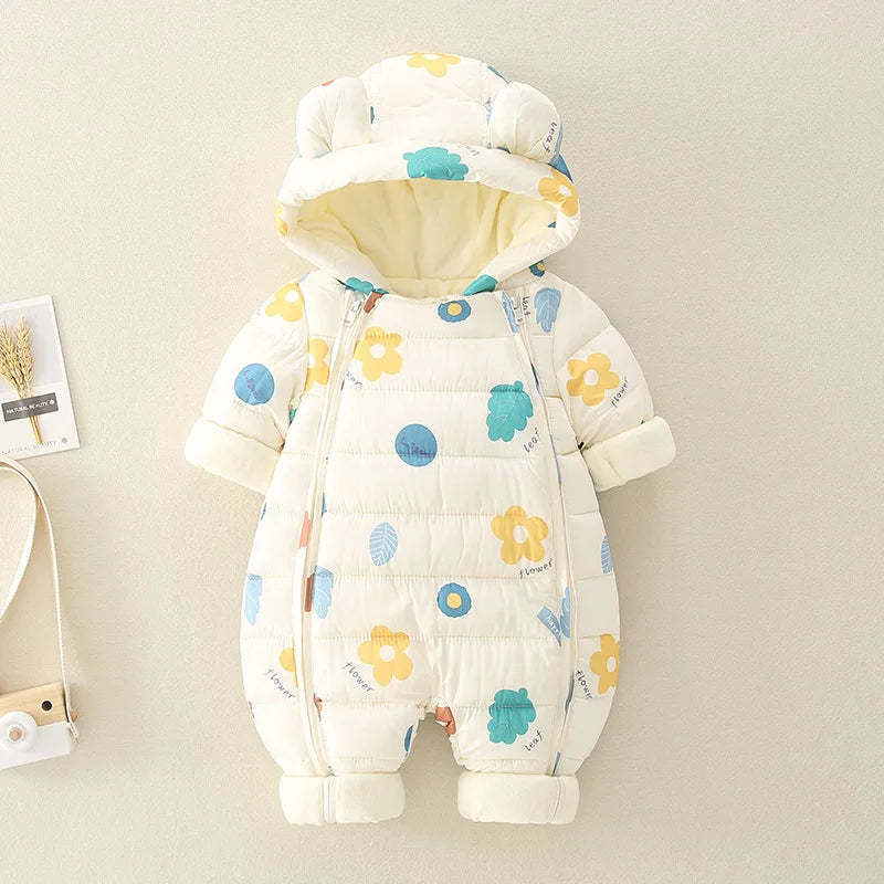 CLO Baby Warm Jumpsuit by Baby Bubble, cozy winter comfort, soft fabric, and full-body design for infants in a neutral color.