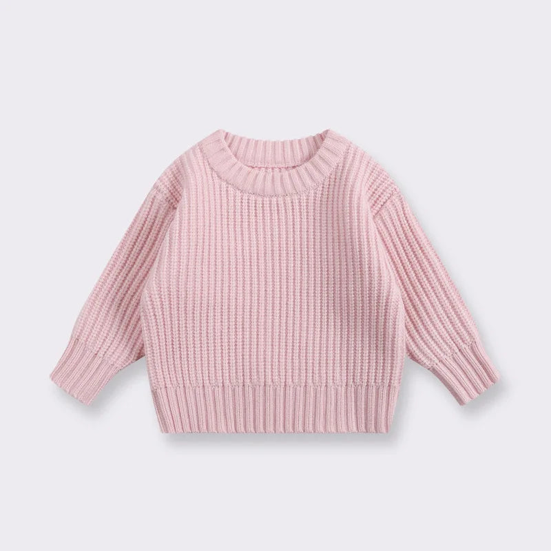 Baby Bubble CLO baby knit pullover sweater, soft and cozy for infants, featuring a cute knit design and long sleeves.