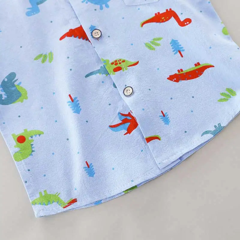 Baby Bubble infant and toddler cartoon dinosaur 2-piece casual clothing set featuring colorful dinosaur prints and soft fabric.