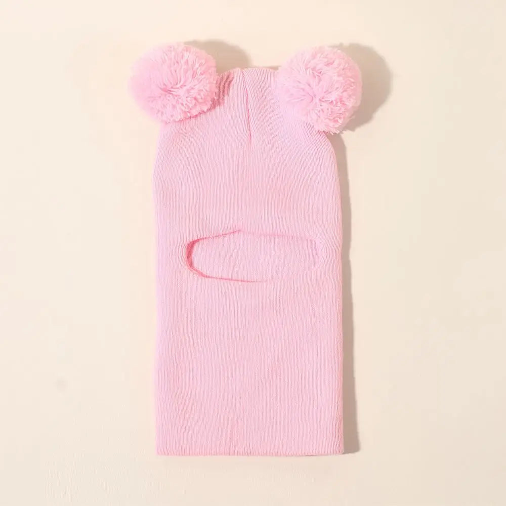 Baby Bubble winter children's hooded knitted cap, warm and cozy hooded hat for kids, ideal for cold weather.