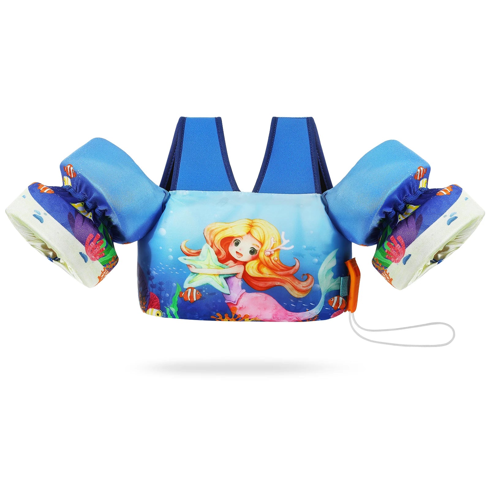 Baby Bubble kids' life vest with foam arm floats and safety whistle, designed for safe water play and swimming assistance.