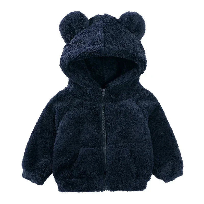 Baby Bubble winter hooded fleece coat, warm and cozy winter coat for infants with a soft fleece lining and hood.