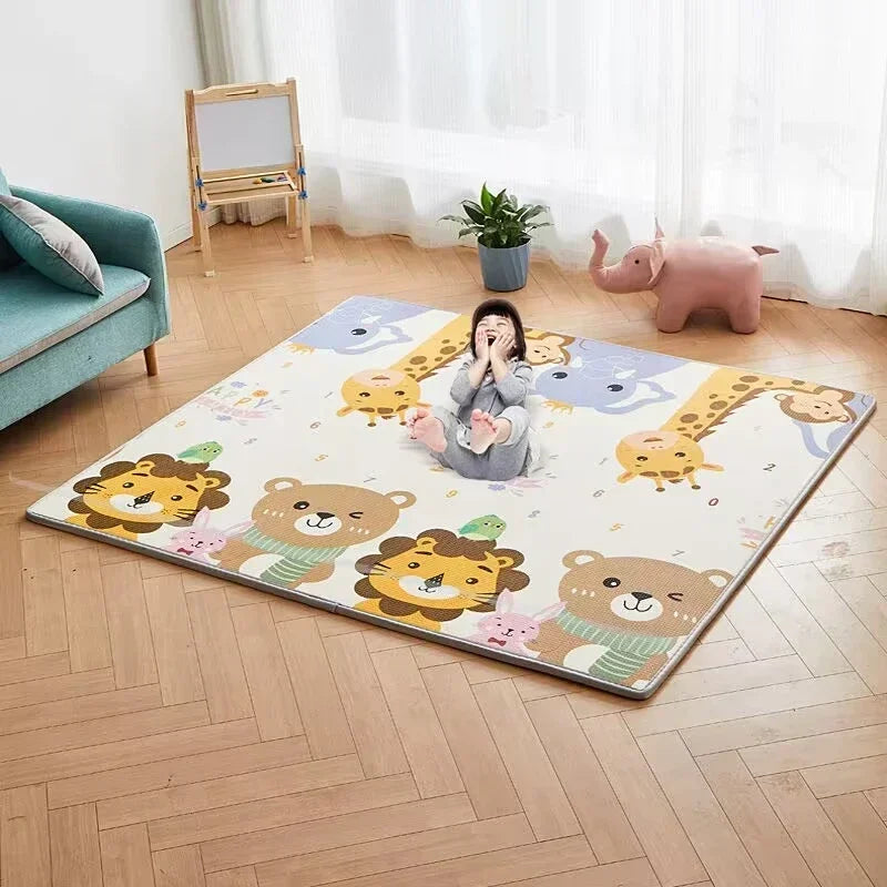 Baby Bubble baby activity play mat with thick cushioning, colorful safety rug designed for tummy time and play activities.