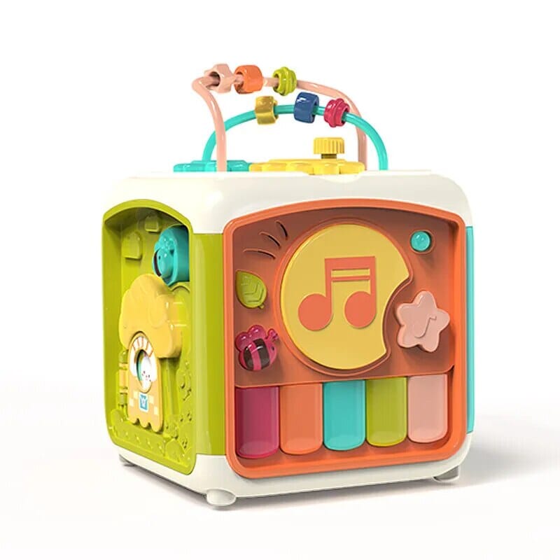 7 In 1 Baby Activity Cube Toddler Toys Educational Shape Sorter Musical Toy Bead Maze Counting Discovery Toys For Kids Learning Baby Bubble Store Style B 