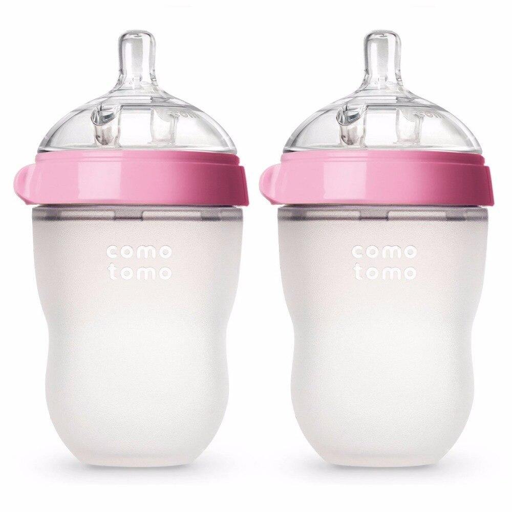 Classy Silicone Baby Bottle Silicone Baby Bottle Baby Bubble Store 2 Pink 250ML 