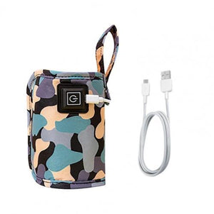USB Milk Water Warmer Travel Stroller Insulated Bag Baby Nursing Bottle Heater Safe Kids Supplies for Outdoor Winter 0 Baby Bubble Store Camouflage Black 